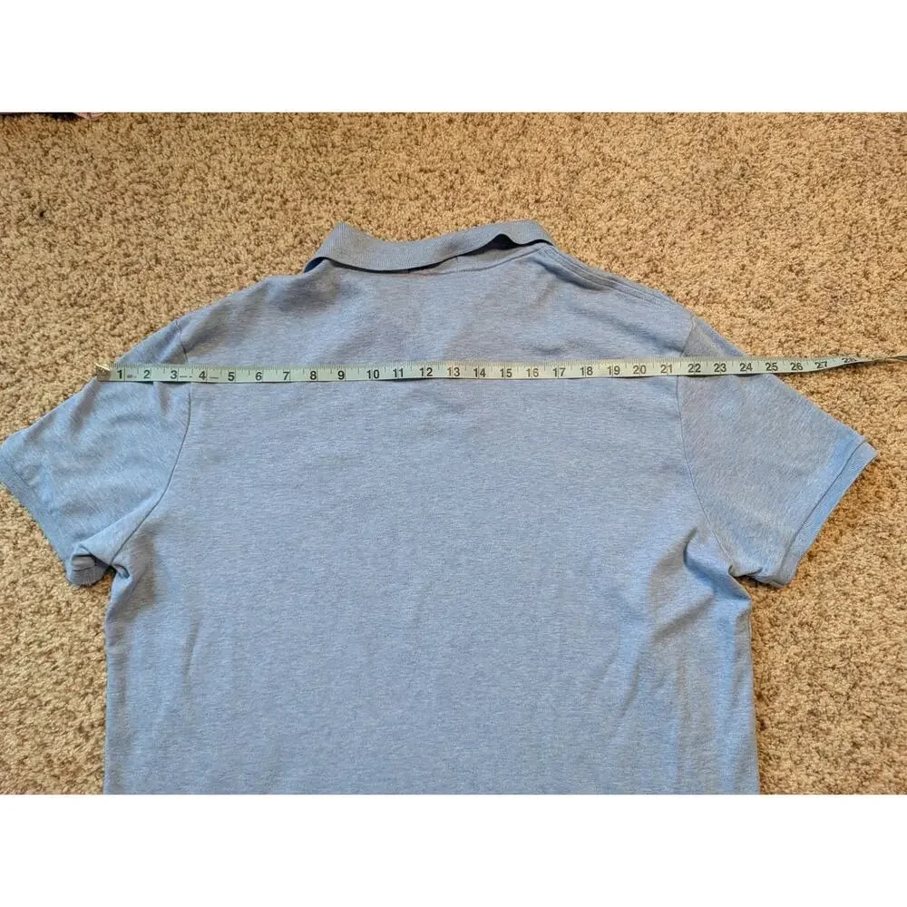 Polo Ralph Lauren Classic Fit Polo Shirt Men XL Light Blue Heather Cotton Pique